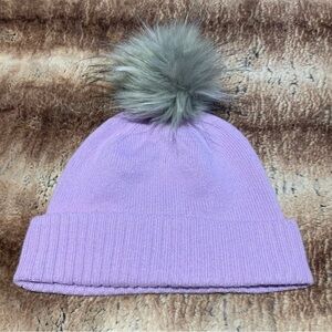 Nordstrom Rack Cashmere Pom Beanie Purple